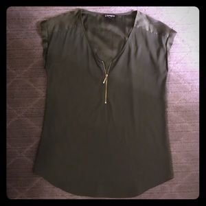 Army Green Silk Blouse